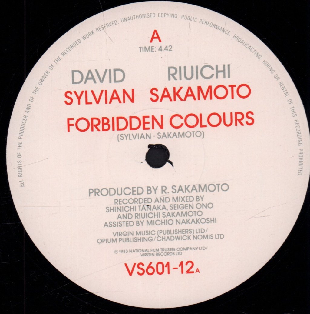 David Sylvian And Riuichi Sakamoto - Forbidden Colours - 12 Inch