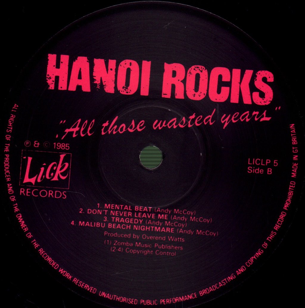 Hanoi Rocks - All Those Wasted Years - Double Lp