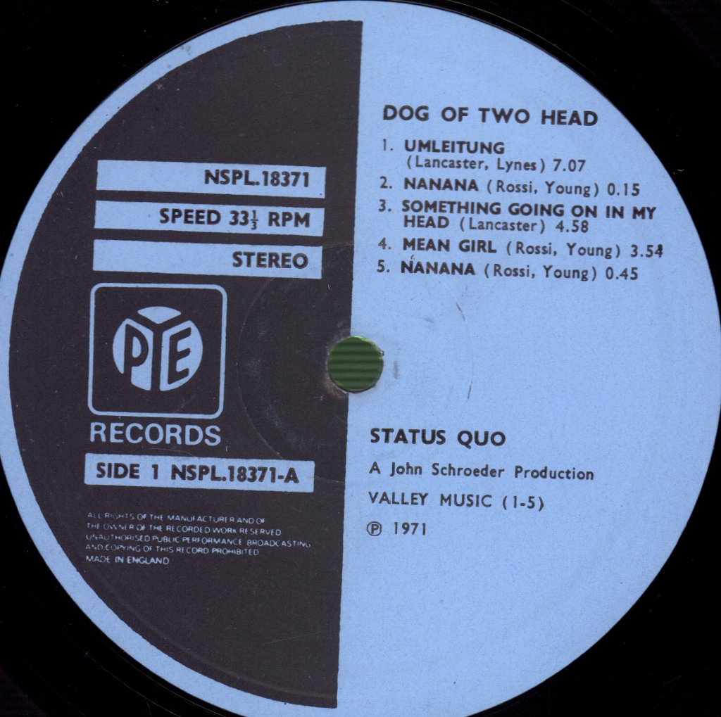 Status Quo - Dog Of Two Head - Lp