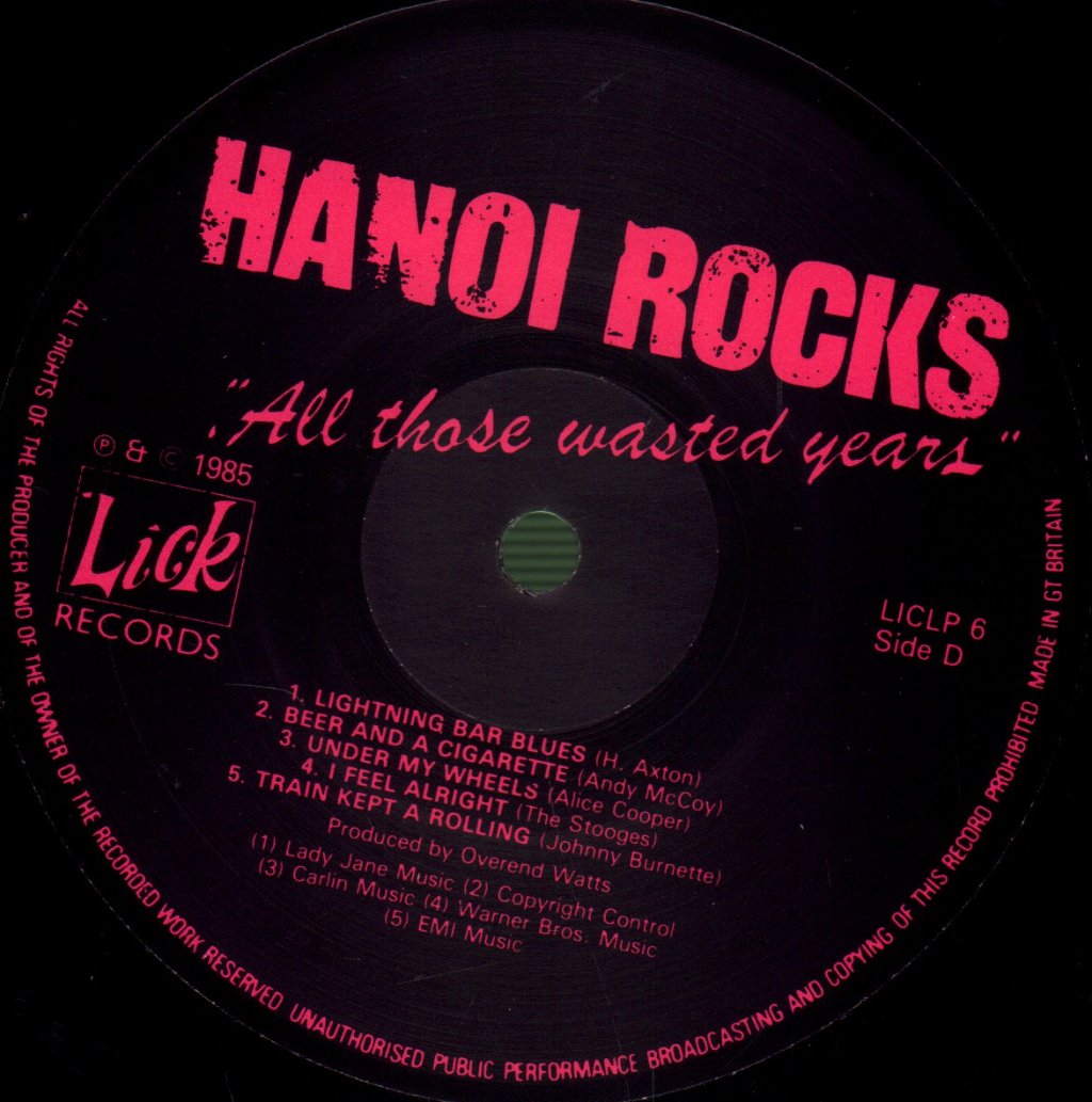 Hanoi Rocks - All Those Wasted Years - Double Lp