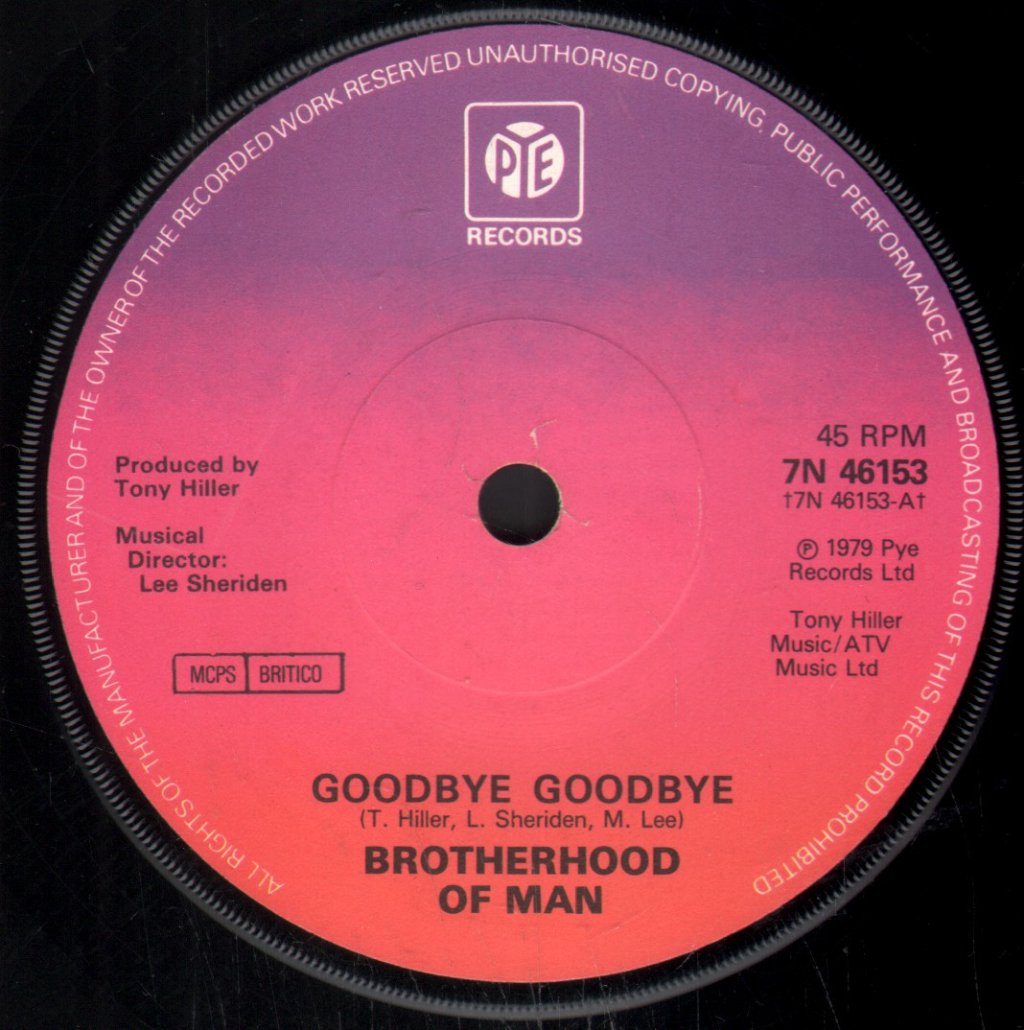 Brotherhood Of Man - Goodbye Goodbye - 7 Inch
