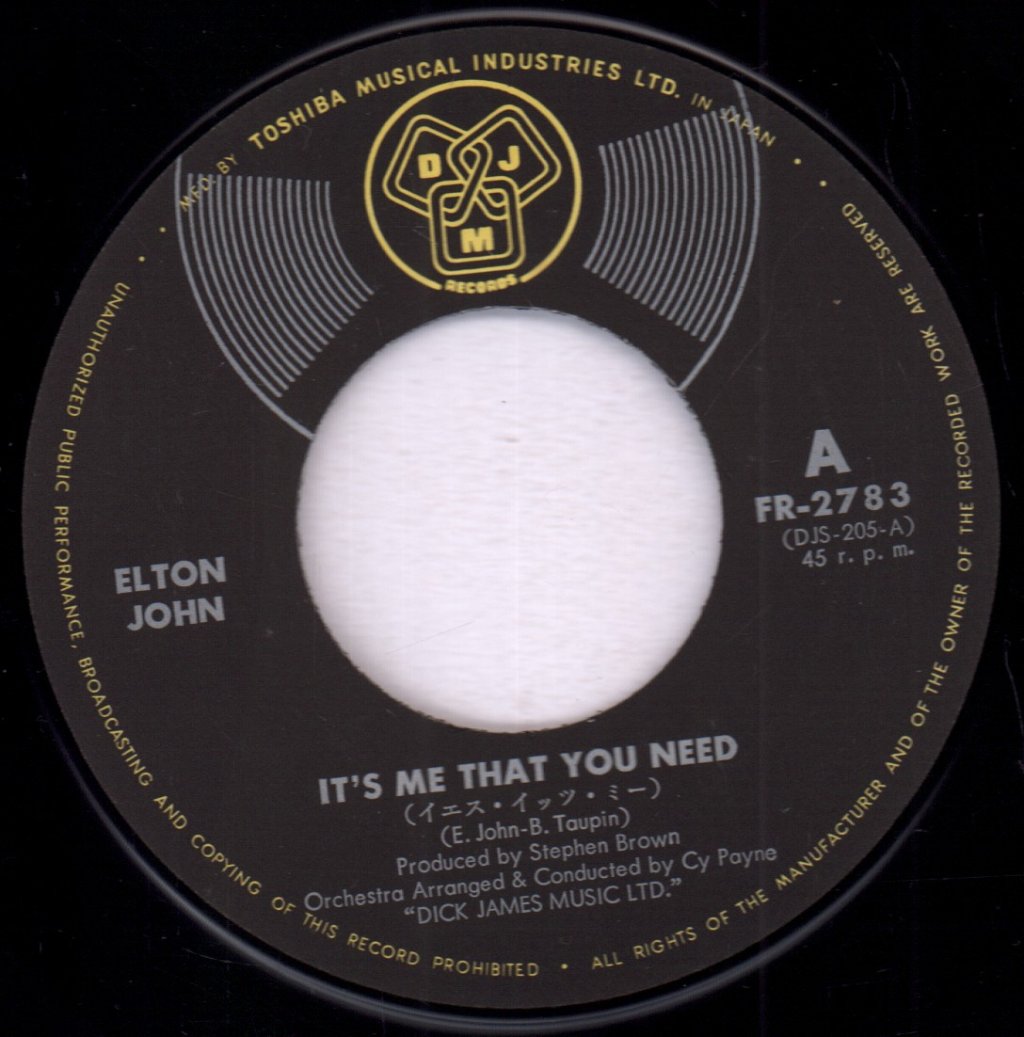 Elton John - It's Me That You Need - 7 Inch