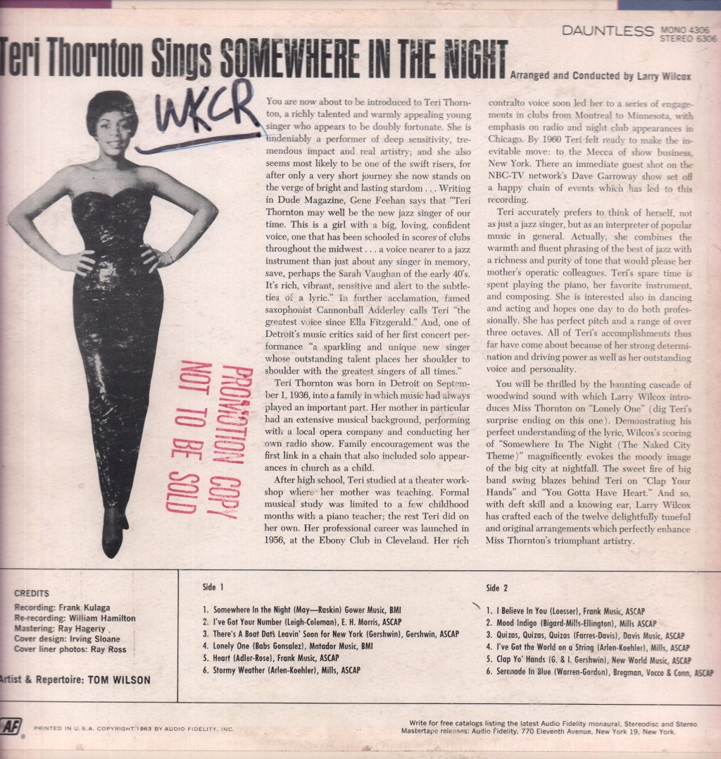 Teri Thornton - Somewhere In The Night - Lp