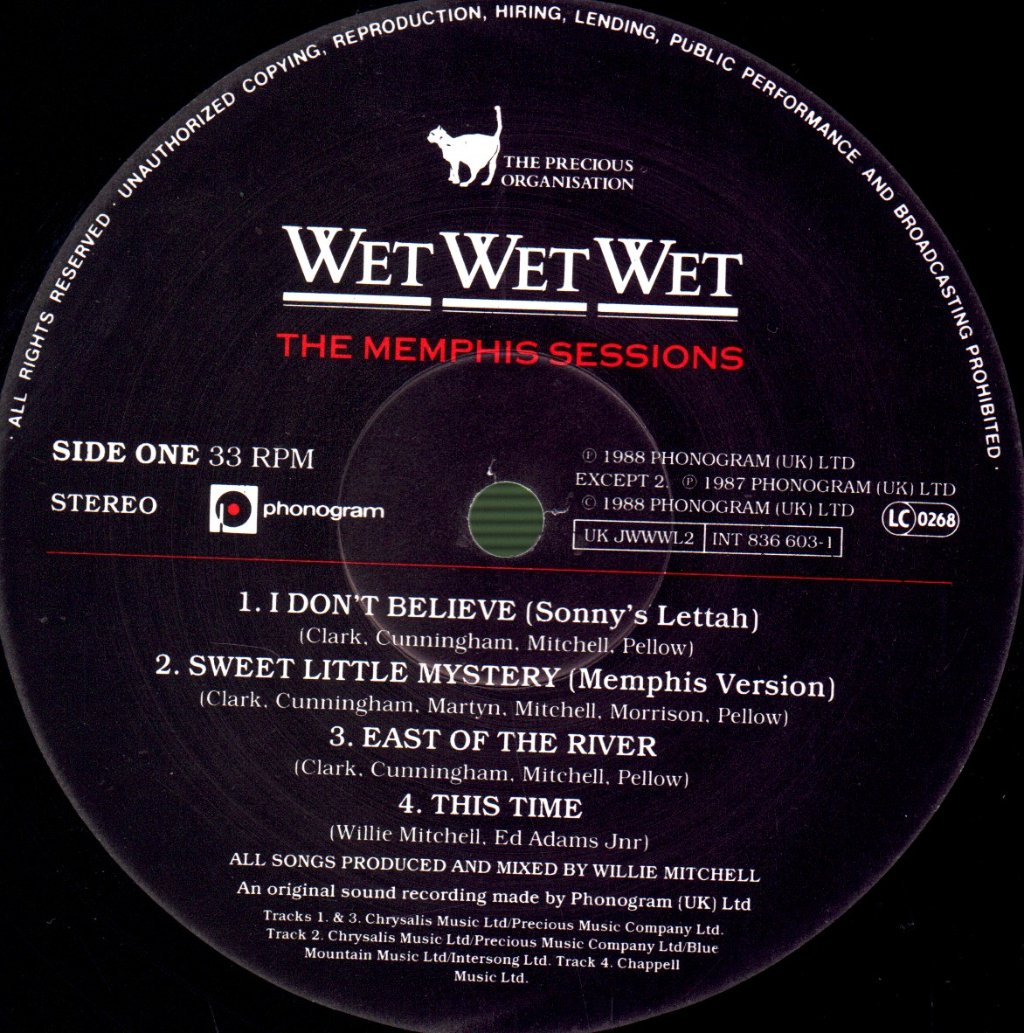 Wet Wet Wet - Memphis Sessions - Lp