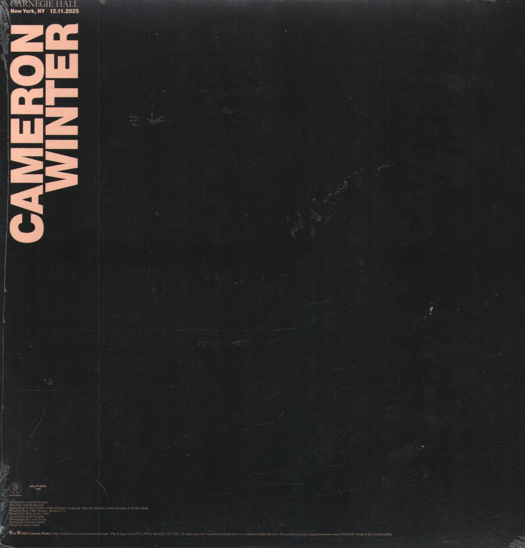 Cameron Winter - Live At Carnegie Hall - Double Lp