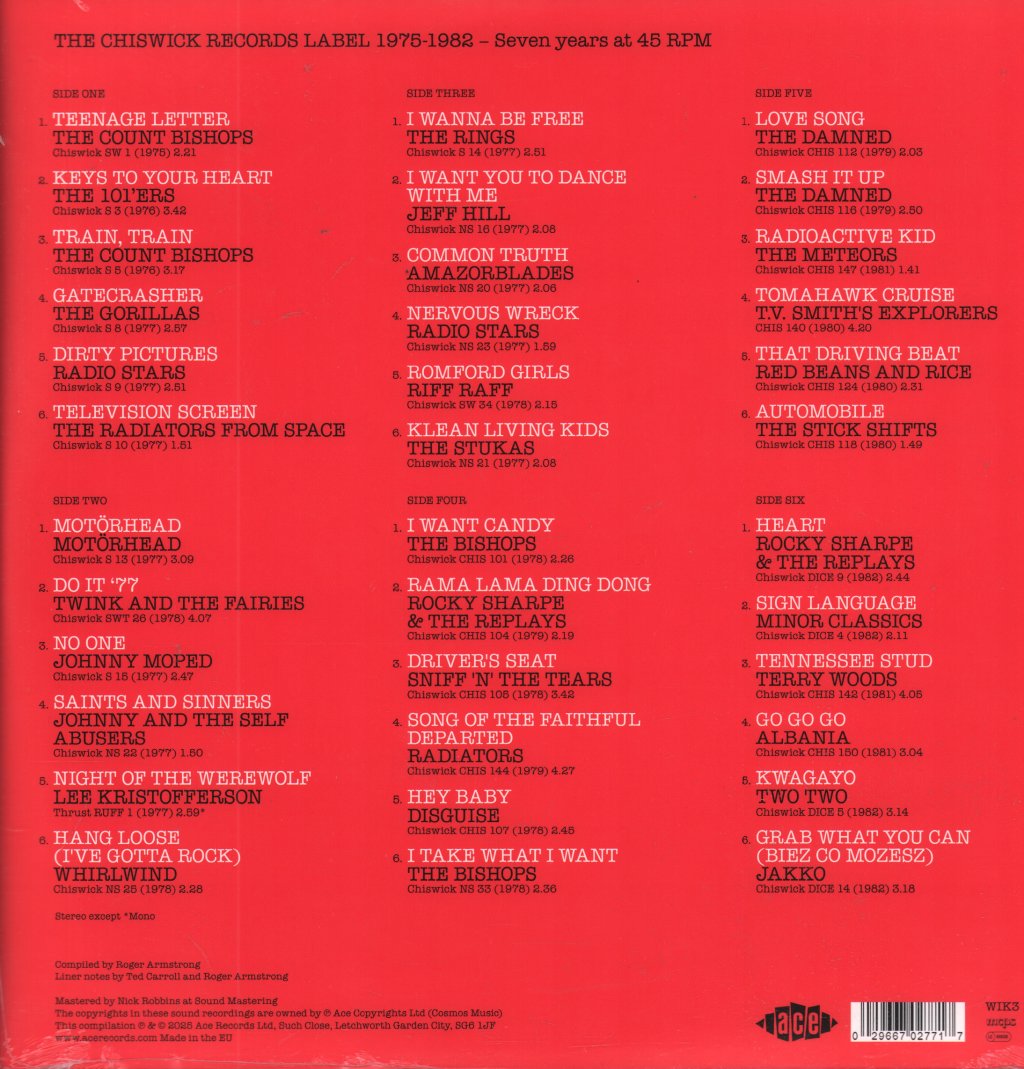 Various Artists - Chiswick Records 1975-1982 Seven Years At 45 RPM - Triple Lp