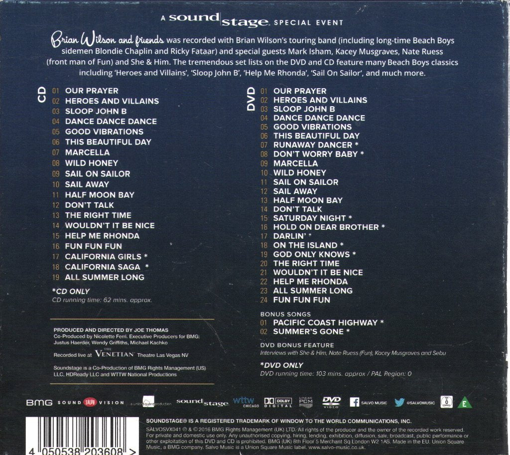 Brian Wilson - Brian Wilson and Friends: A Soundstage Special Event - Cd/Dvd