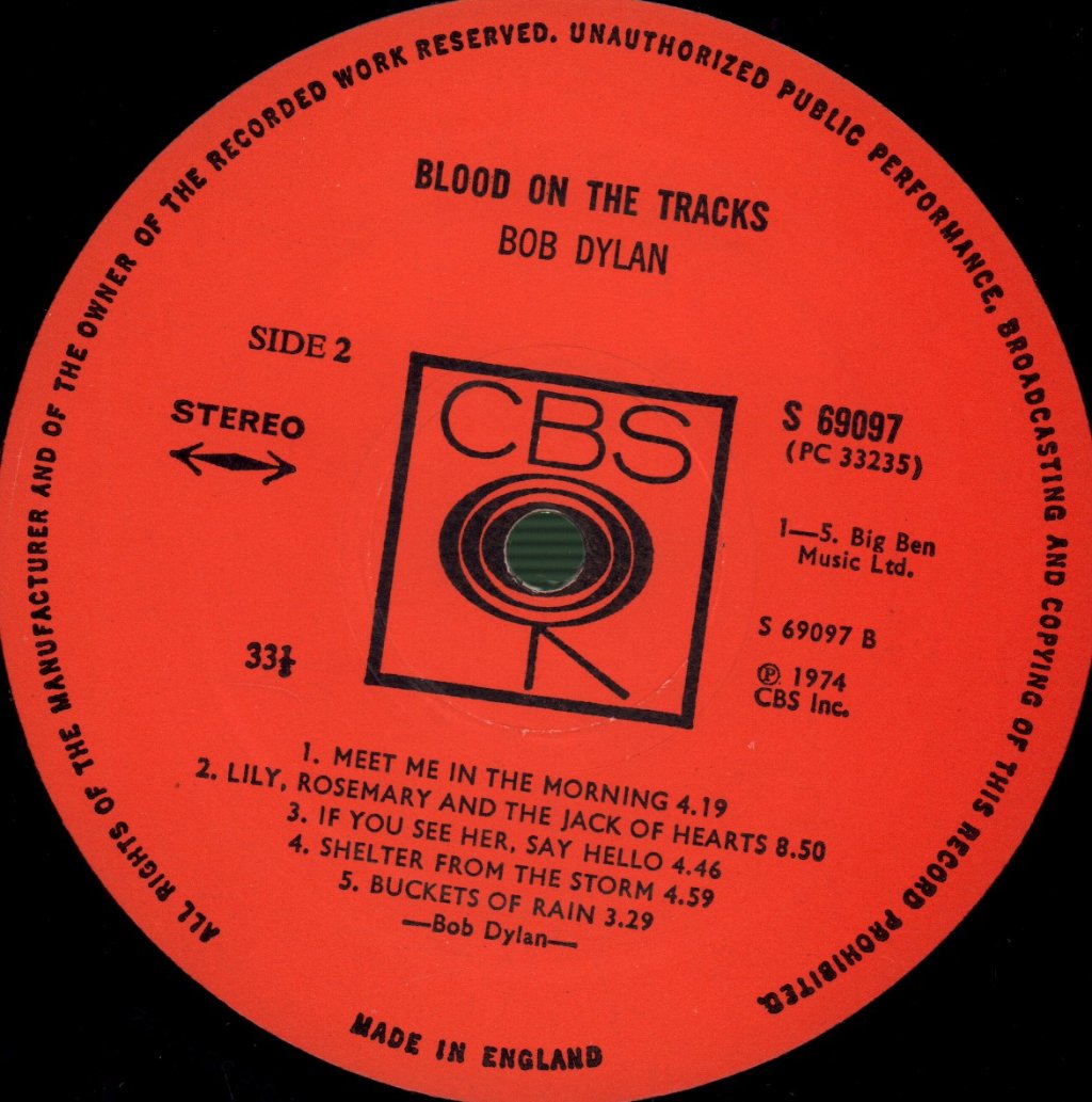 Bob Dylan - Blood On The Tracks - Lp