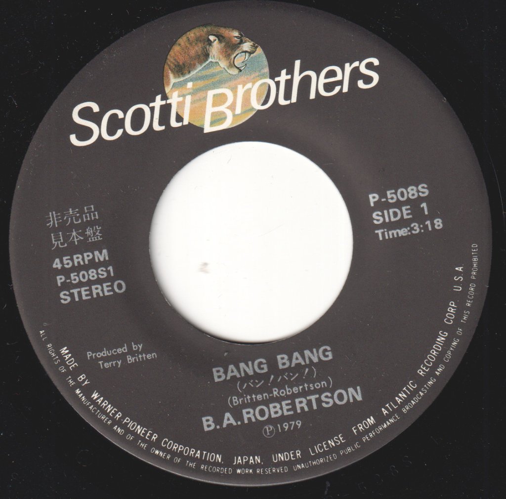 B. A. Robertson - Bang Bang - 7 Inch