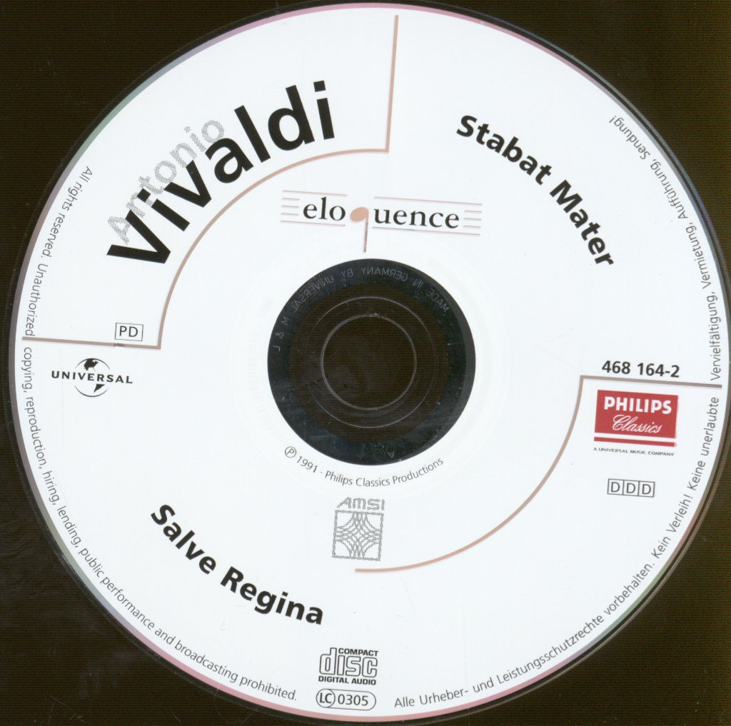Jochen Kowalski - Nico Van Der Meel - Concertgebouw Chamber Orchestra - Vivaldi - Stabat Mater - Salve Regina - Cd