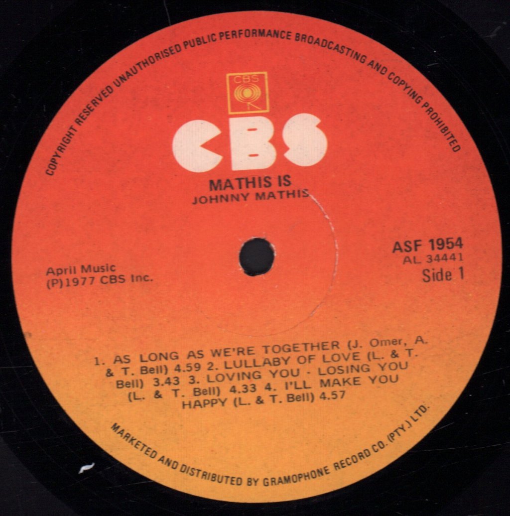 Johnny Mathis - Mathis Is... - Lp