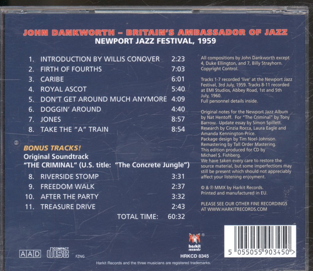John Dankworth Orchestra - Britain's Ambassador Of Jazz - Recorded Live At The Newport Jazz Festival, 1959 - Cd