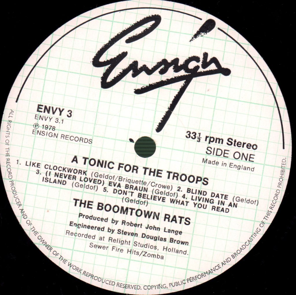 Boomtown Rats - A Tonic For The Troops - Lp