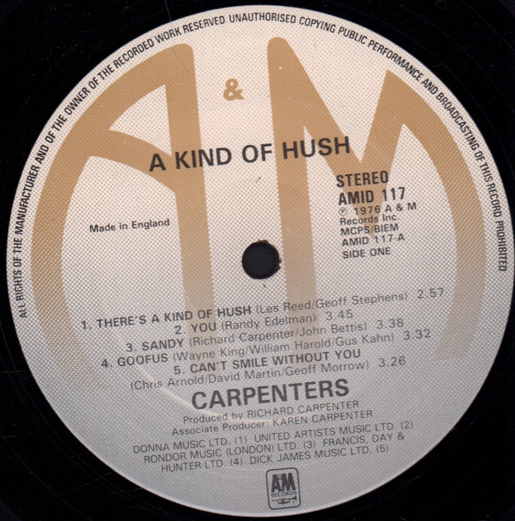 Carpenters - A Kind Of Hush - Lp