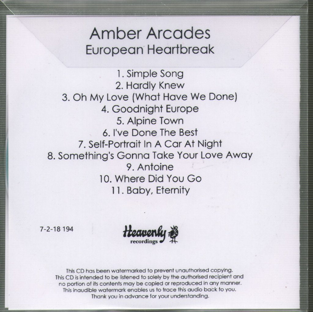 Amber Arcades - European Heartbreak - Cdr