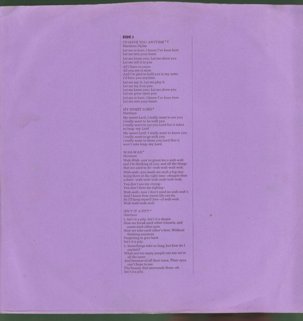 George Harrison - All Things Must Pass - Triple Lp