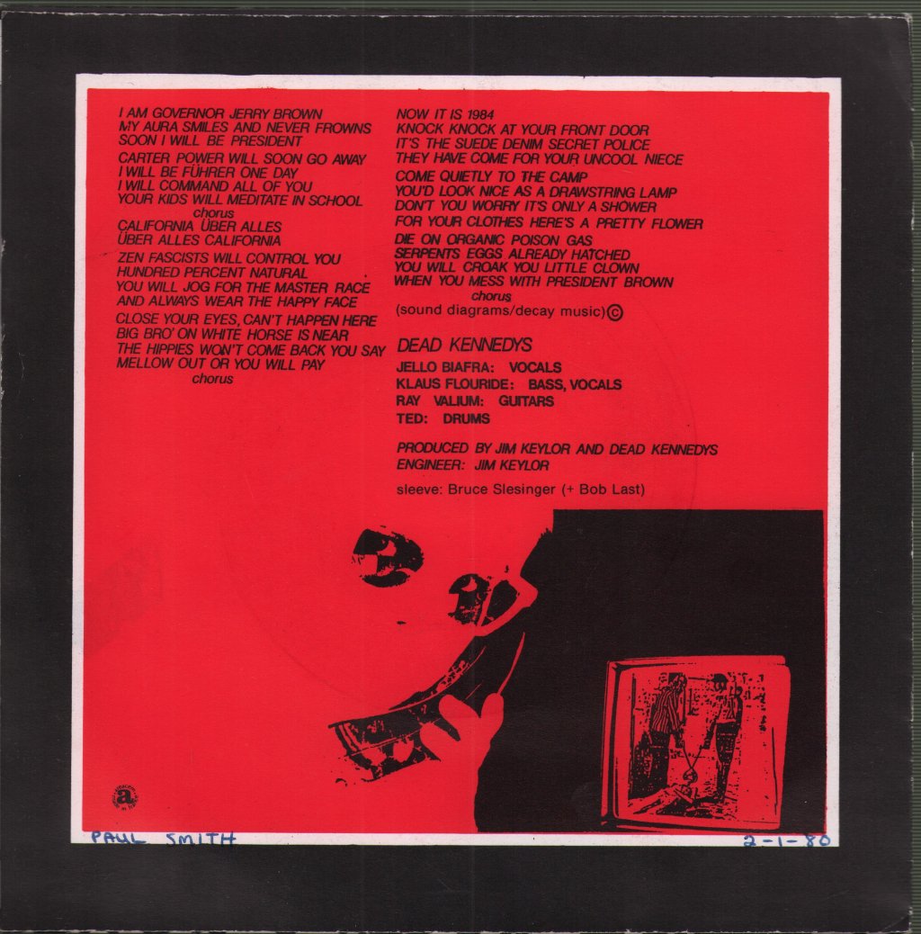 Dead Kennedys - California Über Alles - 7 Inch