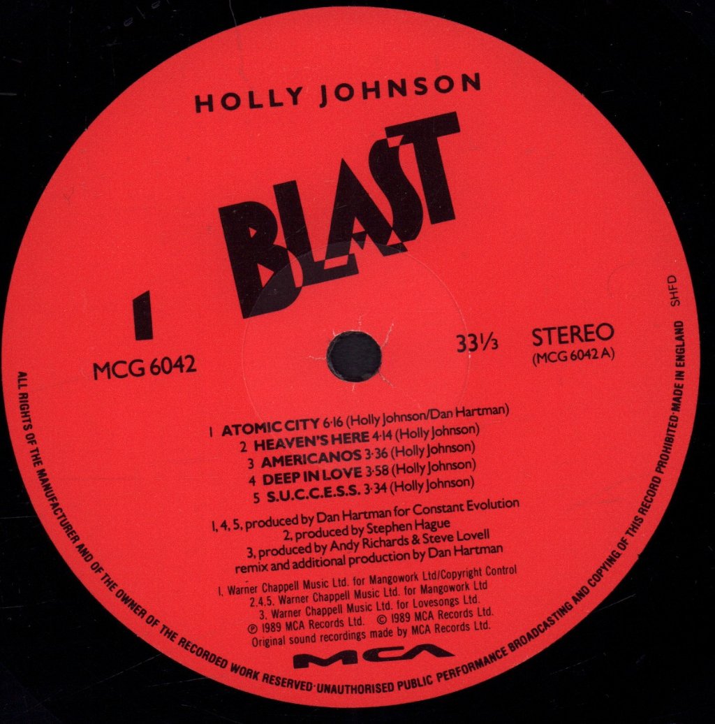 Holly Johnson - Blast - Lp