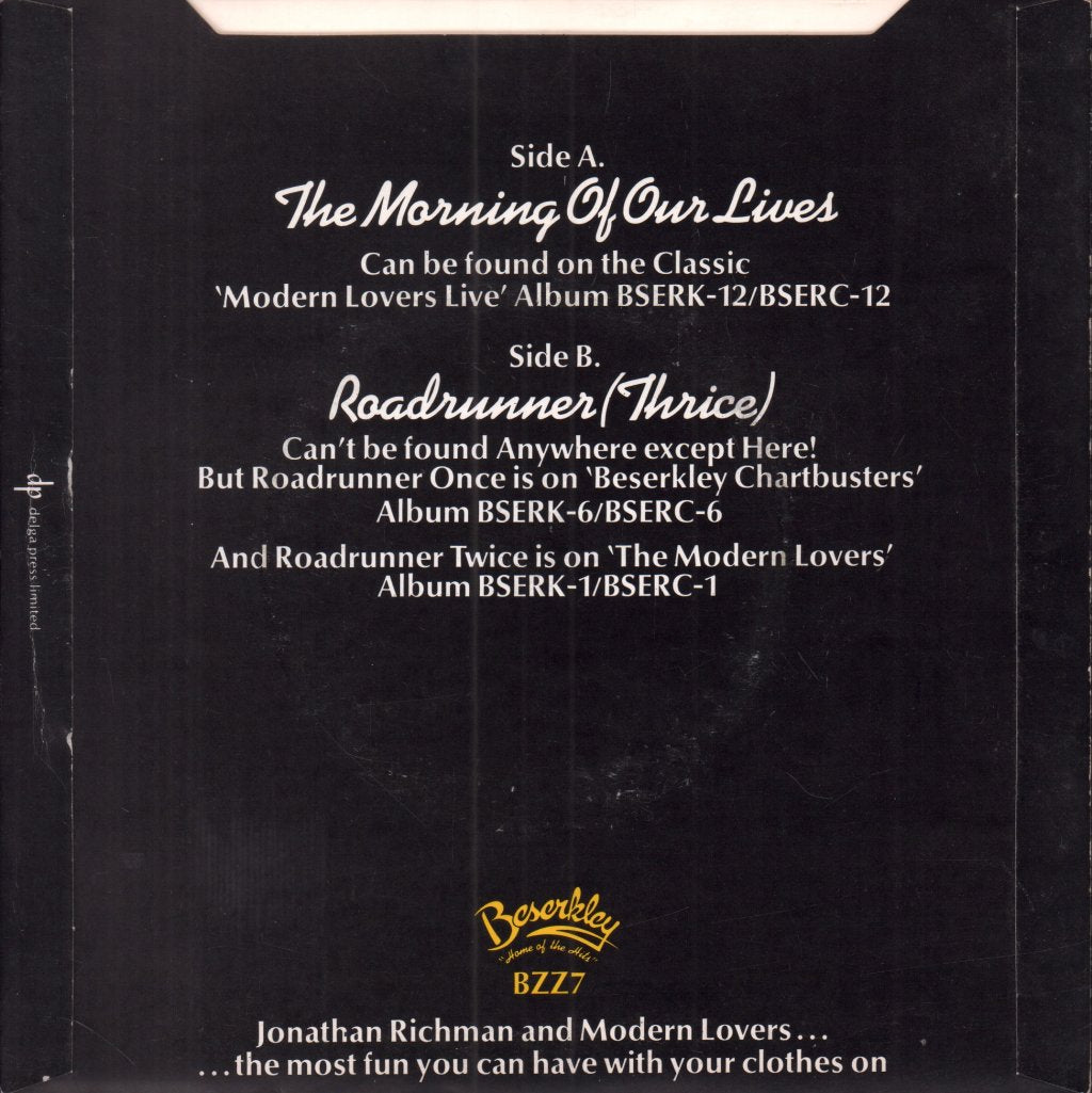 Modern Lovers - Morning Of Our Lives - 7 Inch