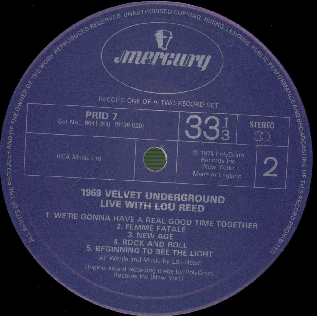 Velvet Underground - 1969 Velvet Underground Live - Double Lp