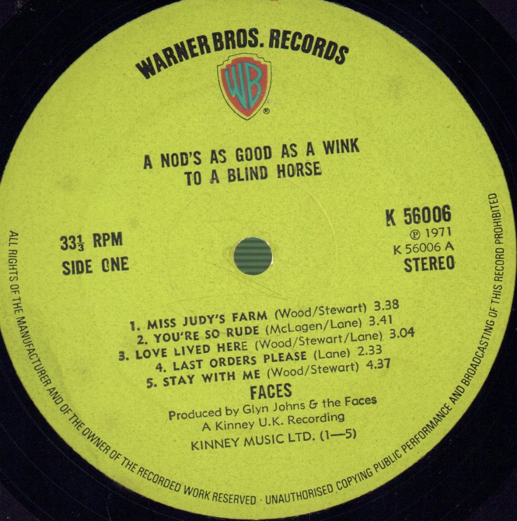 Faces - A Nod's As Good As A Wink - Lp
