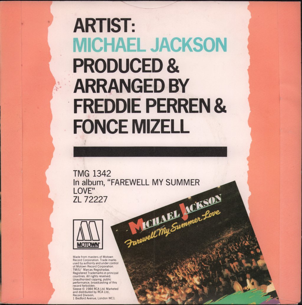 Michael Jackson - Farewell My Summer Love - 7 Inch