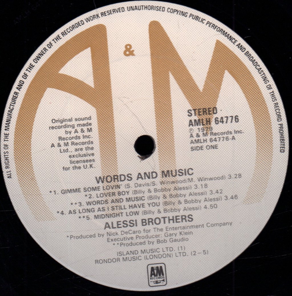 Alessi Brothers - Words And Music - Lp