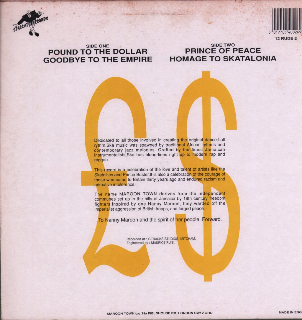 Maroon Town - Pound To The Dollar - 12 Inch