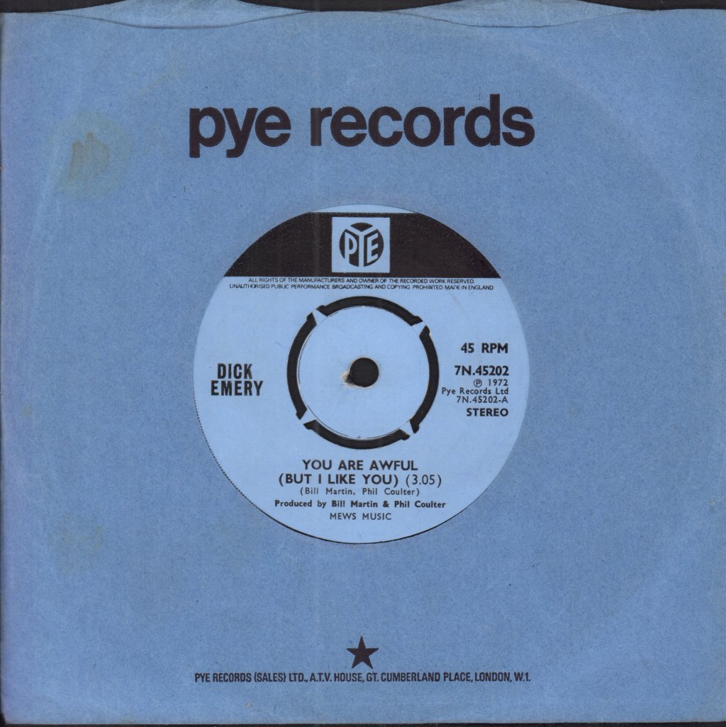 Dick Emery - You Are Awful - 7 Inch