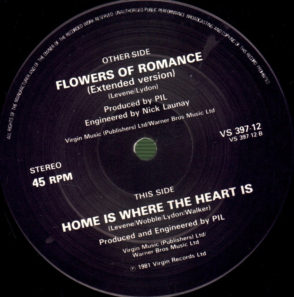 Public Image Limited - Flowers Of Romance - 12 Inch