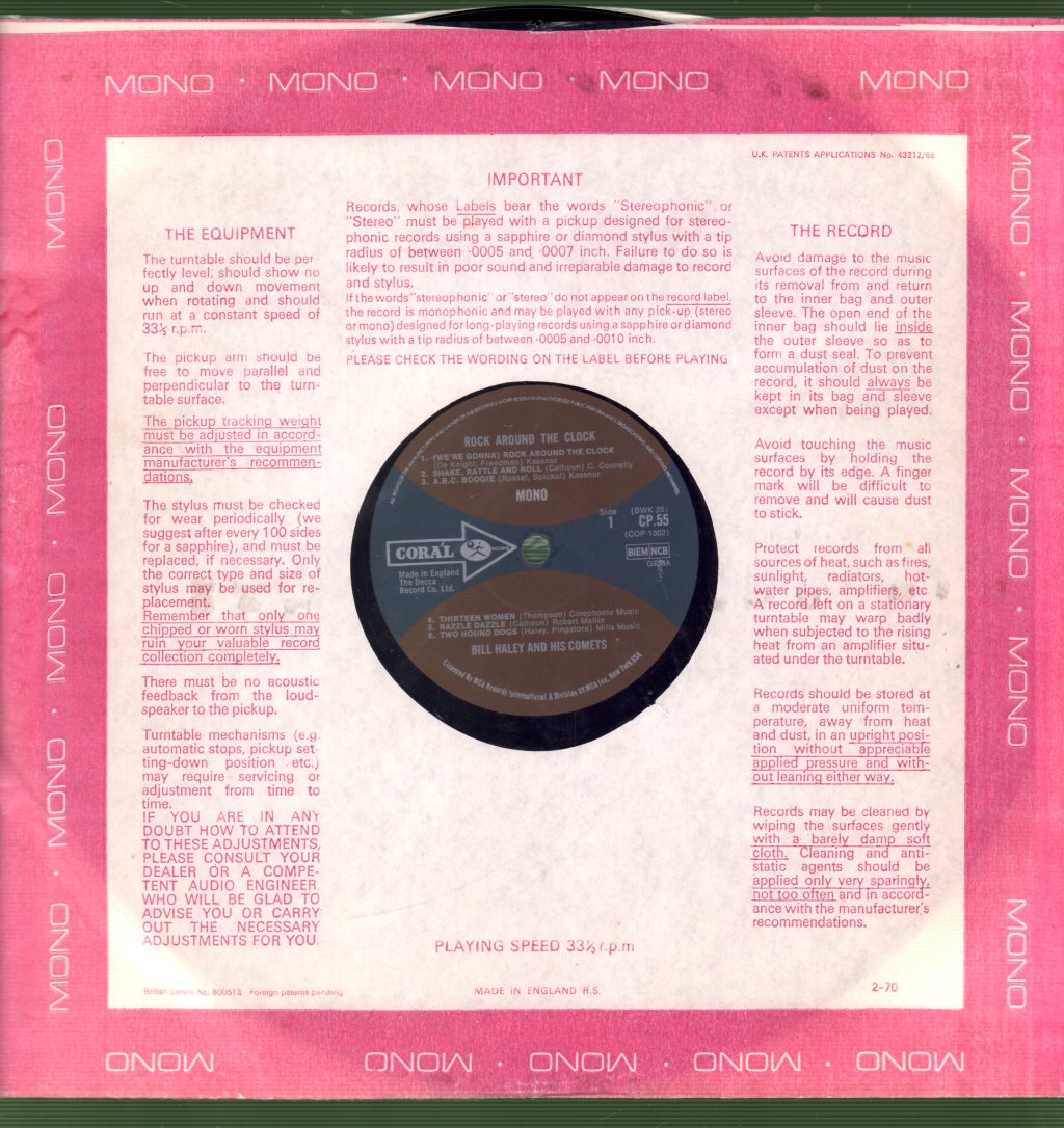 Bill Haley And His Comets - Rock Around The Clock - Lp