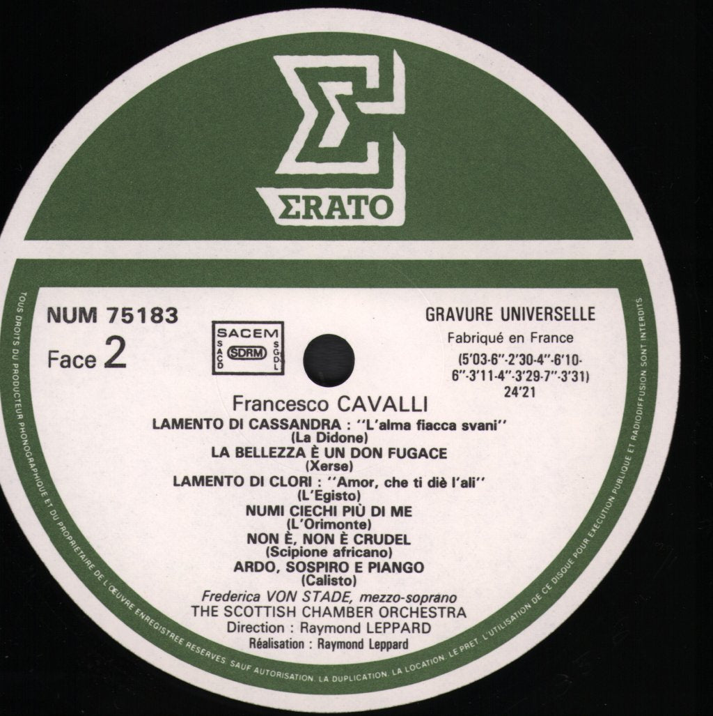 Frederica von Stade / Raymond Leppard / Scottish Chamber Orchestra - Sings Monteverdi-Cavalli - Lp