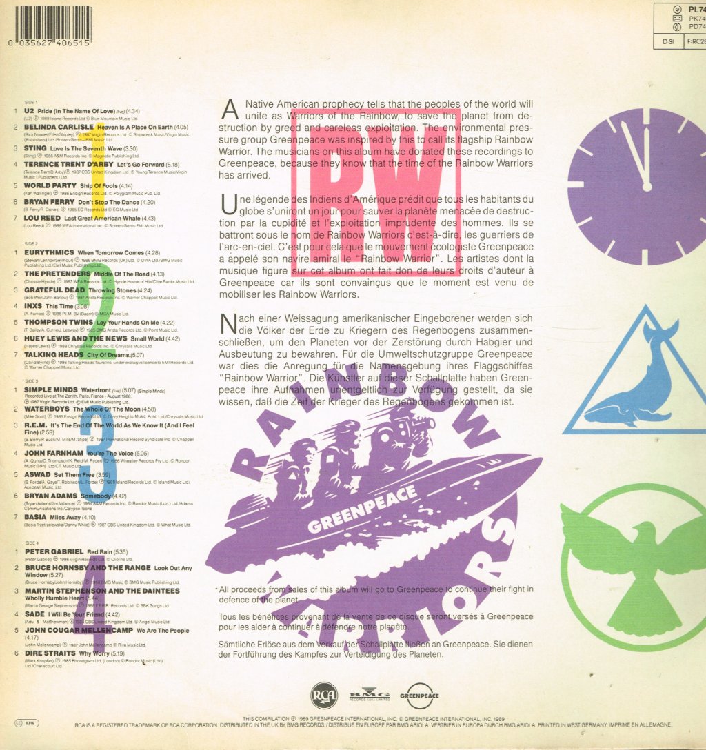 Various Artists - Greenpeace Rainbow Warriors - Double Lp