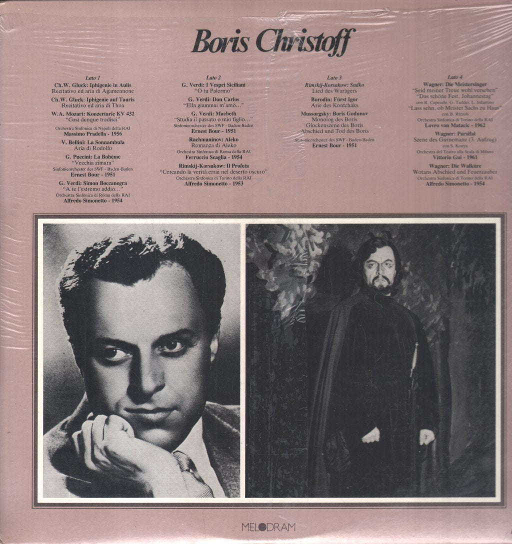 Boris Christoff - Live 25 Voci Celibri Della Lirica - Double Lp