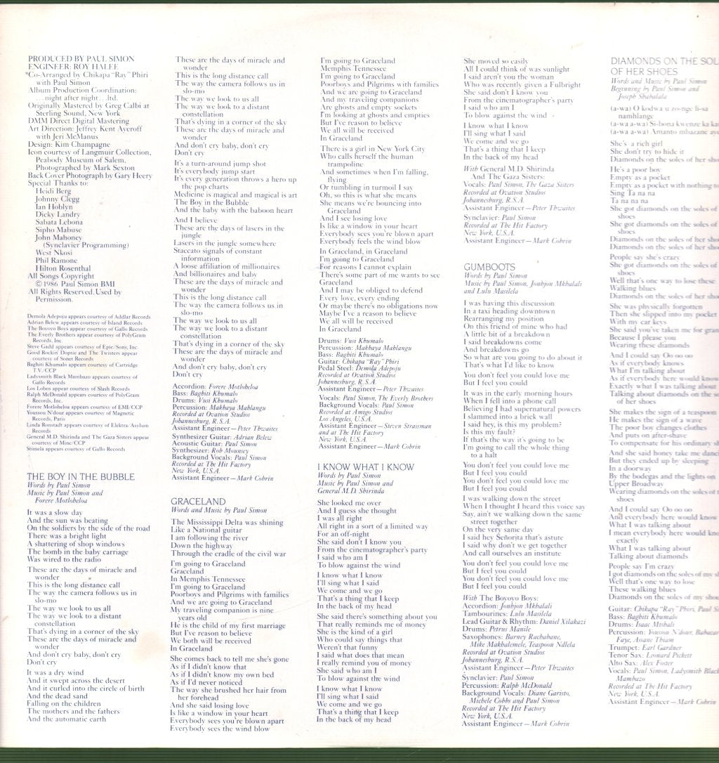 Paul Simon - Graceland - Lp