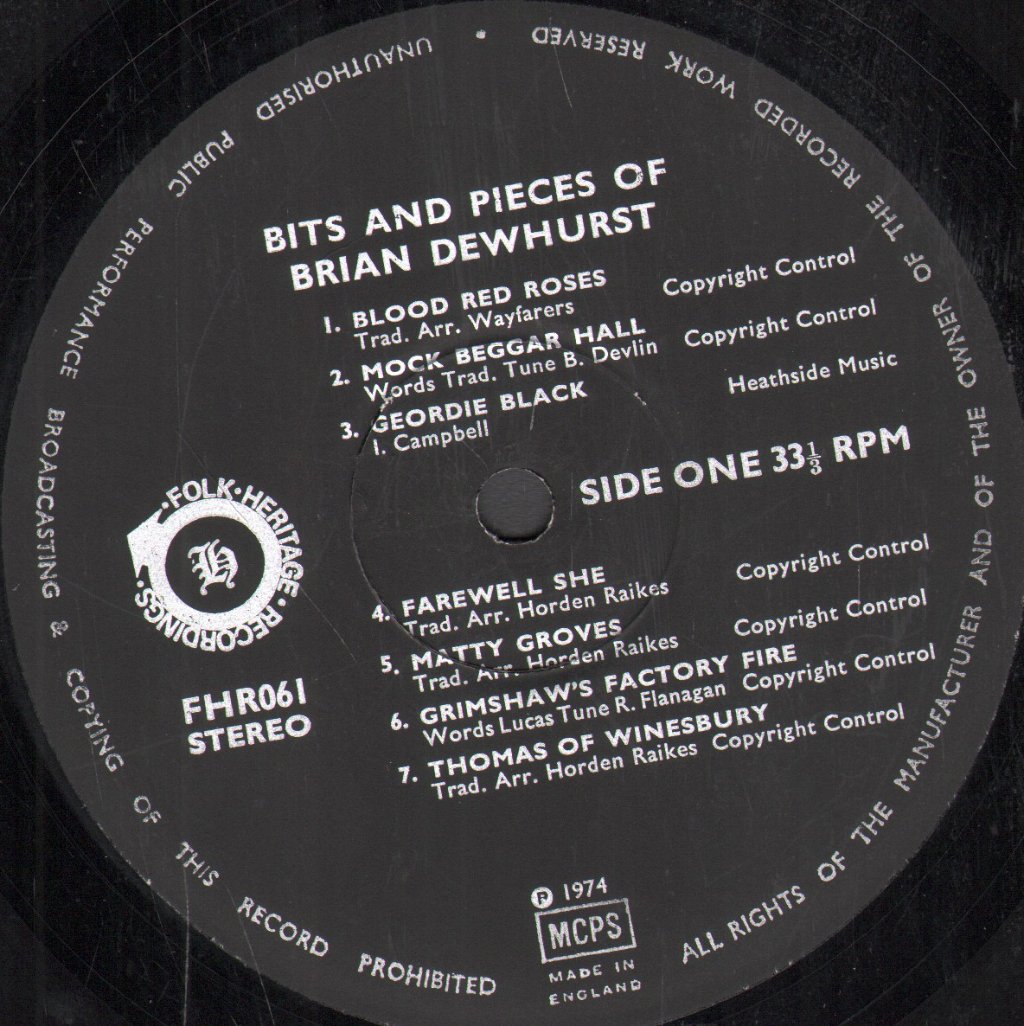 Brian Dewhurst - Bits And Pieces Of.... - Lp