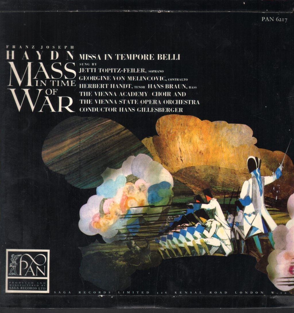 Vienna Academy Choir and State Opera Orchestra / Hans Gillesberger - Haydn - Mass In Time Of War - Lp