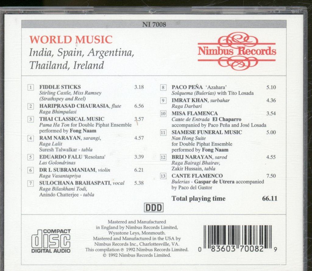 Various Artists - World Music - India, Spain, Argentina, Thailand, Ireland - Cd