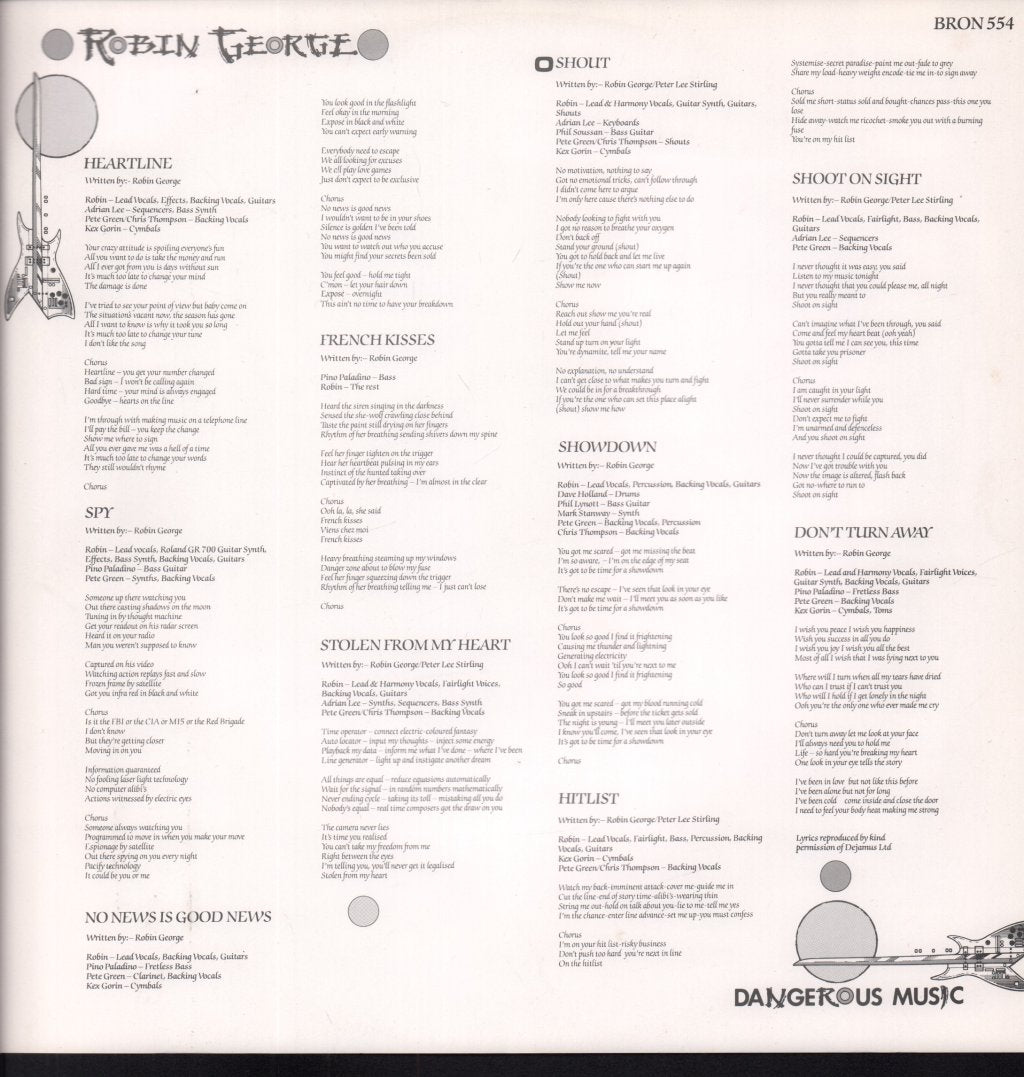Robin George - Dangerous Music - Lp