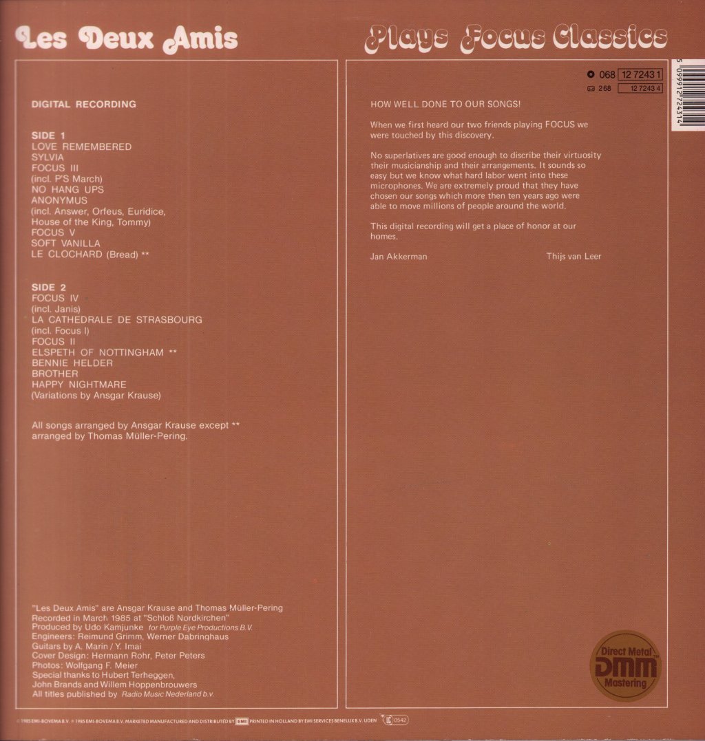 Les Deux Amis - Plays Focus Classics - Lp