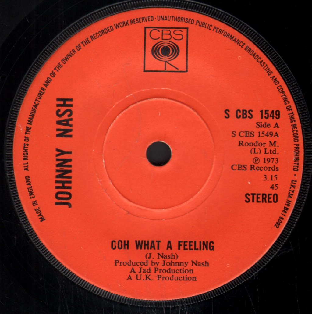 Johnny Nash - Ooh What A Feeling - 7 Inch