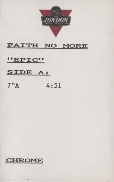 Faith No More - Epic - Cassette