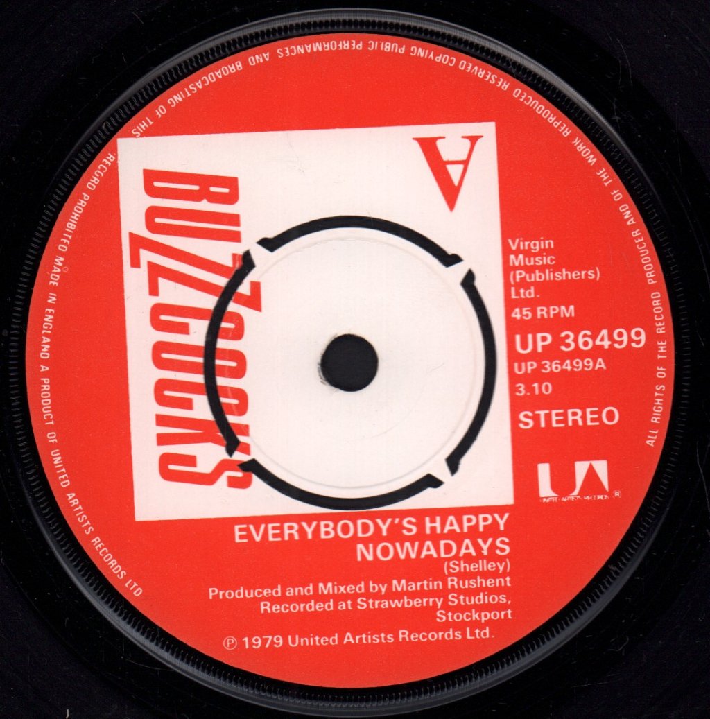 Buzzcocks - Everybody's Happy Nowadays - 7 Inch
