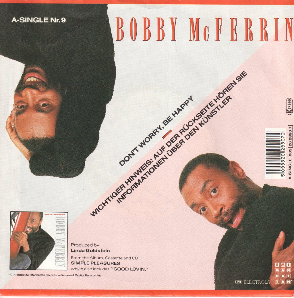 Bobby McFerrin - Don't Worry Be Happy - 7 Inch