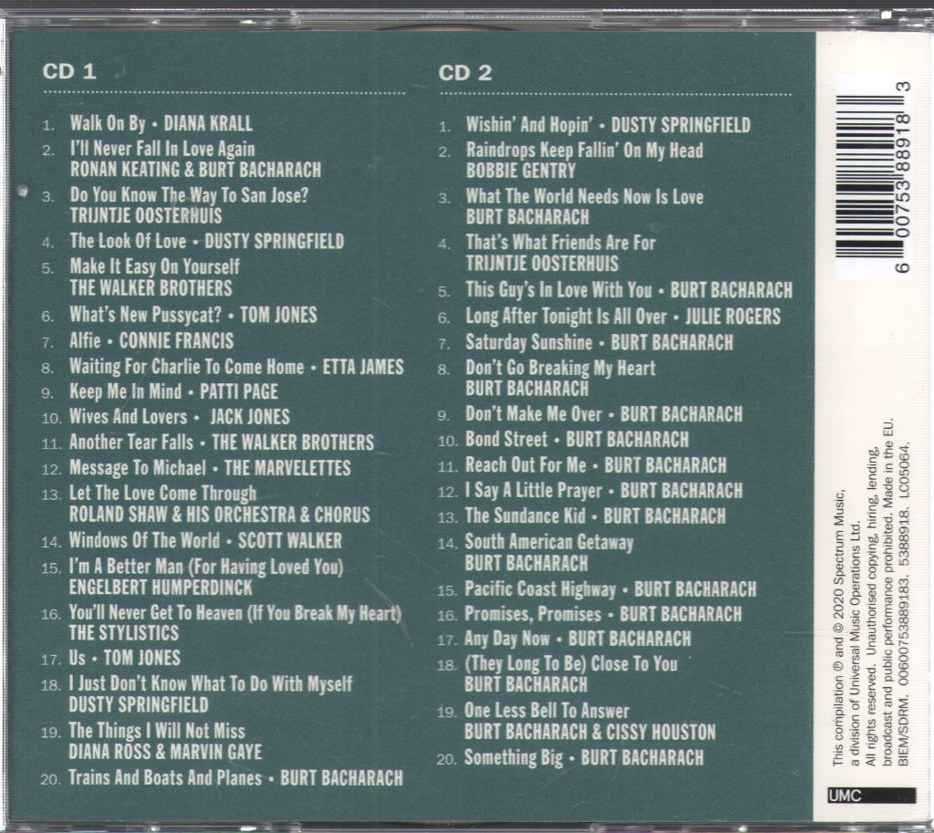 Burt Bacharach - All Time Greats - Double Cd