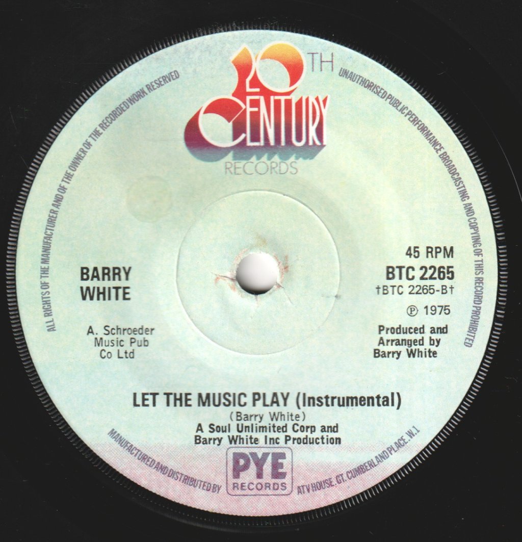 Barry White - Let The Music Play - 7 Inch