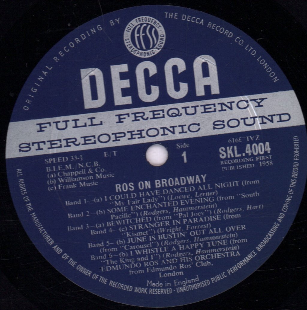 Edmundo Ros And His Orchestra - Ros On Broadway - Lp