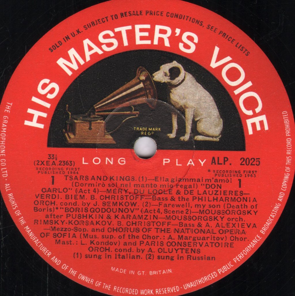 Boris Christoff - Tsars & Kings - Lp