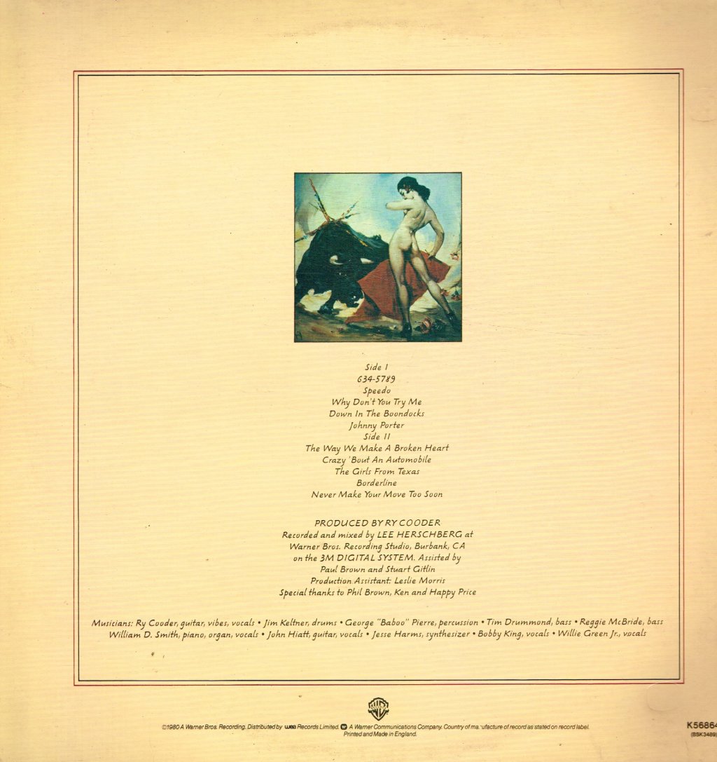 Ry Cooder - Borderline - Lp