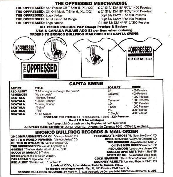 Oppressed - Anti Fascist Oi! E.P. - 7 Inch
